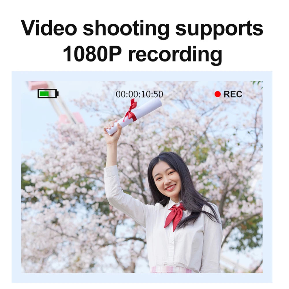 4K HD 1080P Digital Camera 96MP Portable Vlogging Camera 16X Zoom Camcorder Camera 2.4 Inch IPS Screen for Kids Adults Beginners