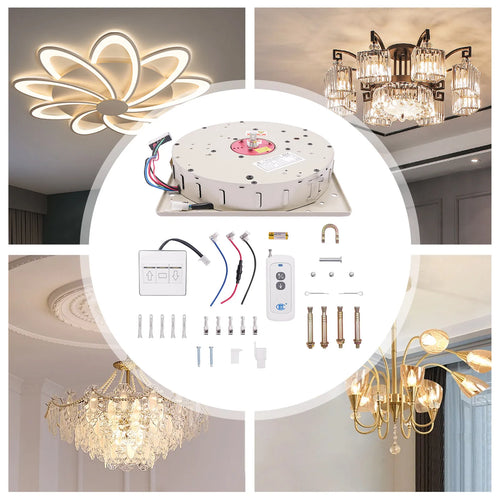 110V 2-in-1 Electric Hoist Ceiling Light Lifting System, 220lbs Capacity, 5M Lift for Villas Home Hotel