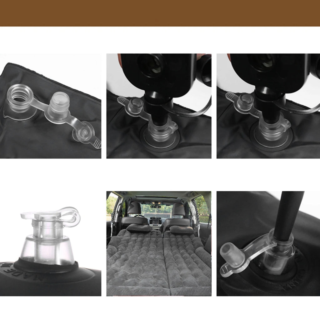 Car Travel Bed 2‑In‑1 Multifunction Inflatable Travel Mattress PVC Flocking Soft Sleeping Rest Cushion for Car SUV