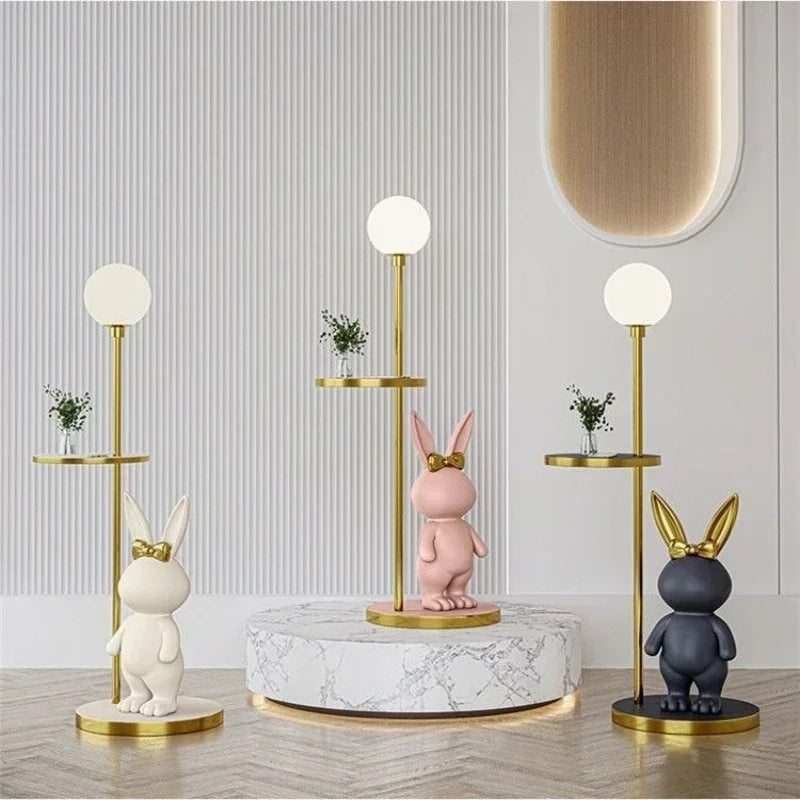 Modern Creative Milk Candy Rabbit LED Floor Lamp Study Living Room Girl Children Room Bedroom Atmosphere Bedside Light Decorate