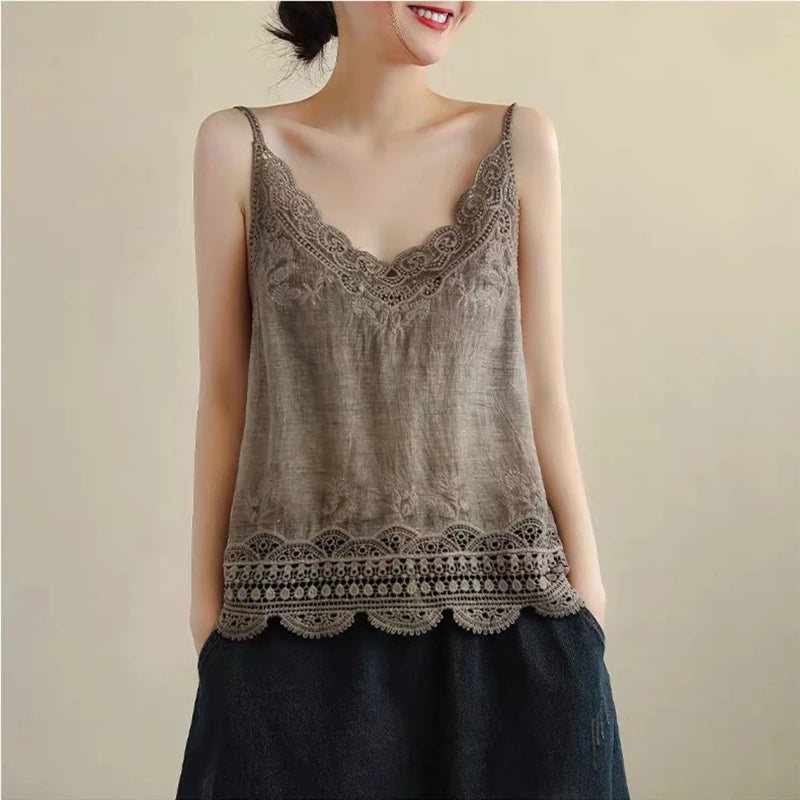 Sexy Loose Cami Tops Spaghetti Straps Inner Base Shirt Sleeveless Summer Vest