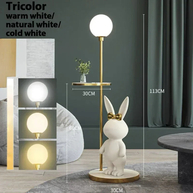 Modern Creative Milk Candy Rabbit LED Floor Lamp Study Living Room Girl Children Room Bedroom Atmosphere Bedside Light Decorate