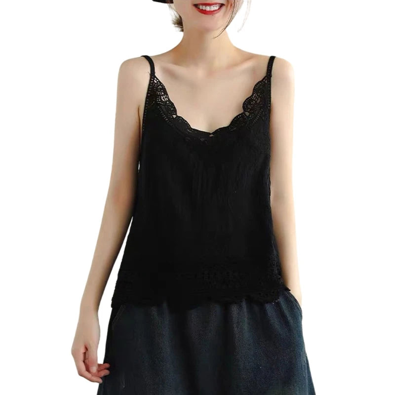 Sexy Loose Cami Tops Spaghetti Straps Inner Base Shirt Sleeveless Summer Vest