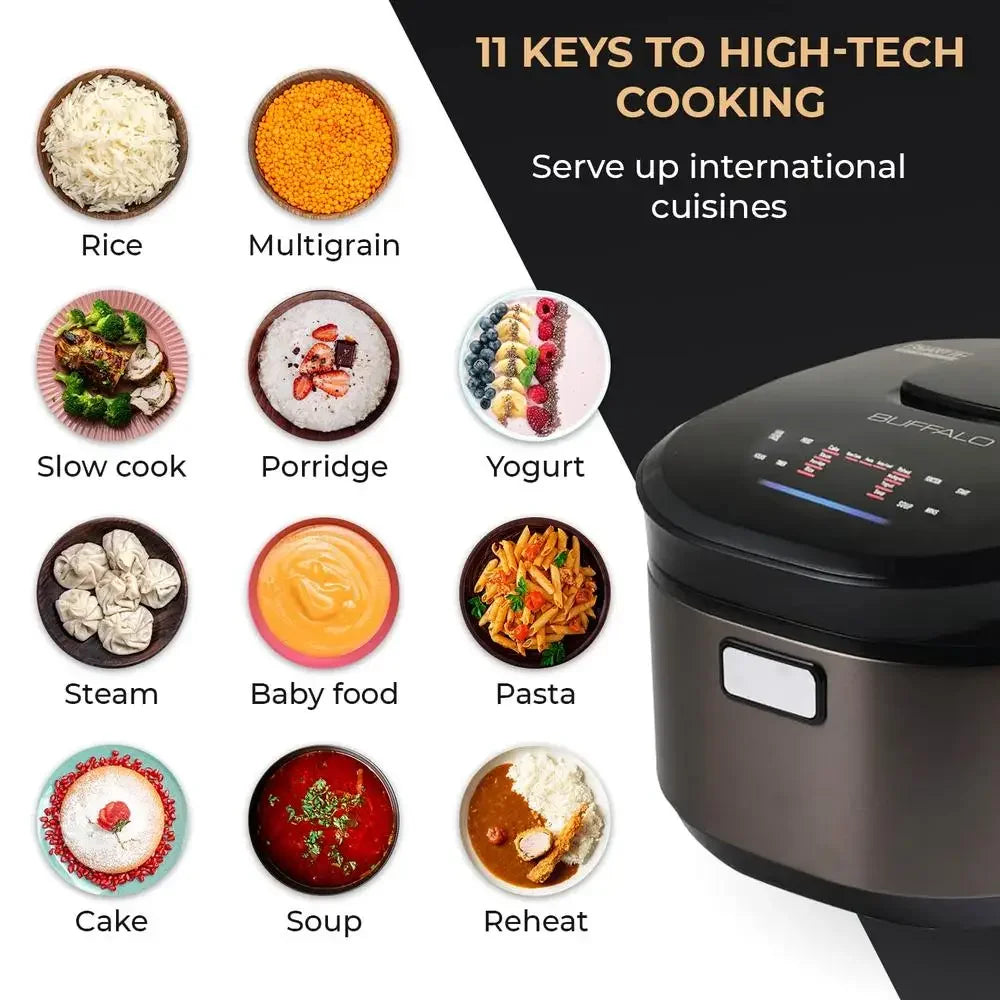 Titanium IH Smart Rice Cooker 10 Cups Non-Coating Inner Pot Touch Control Micro Intelligent Stew Functions Anti-Stick Overflow