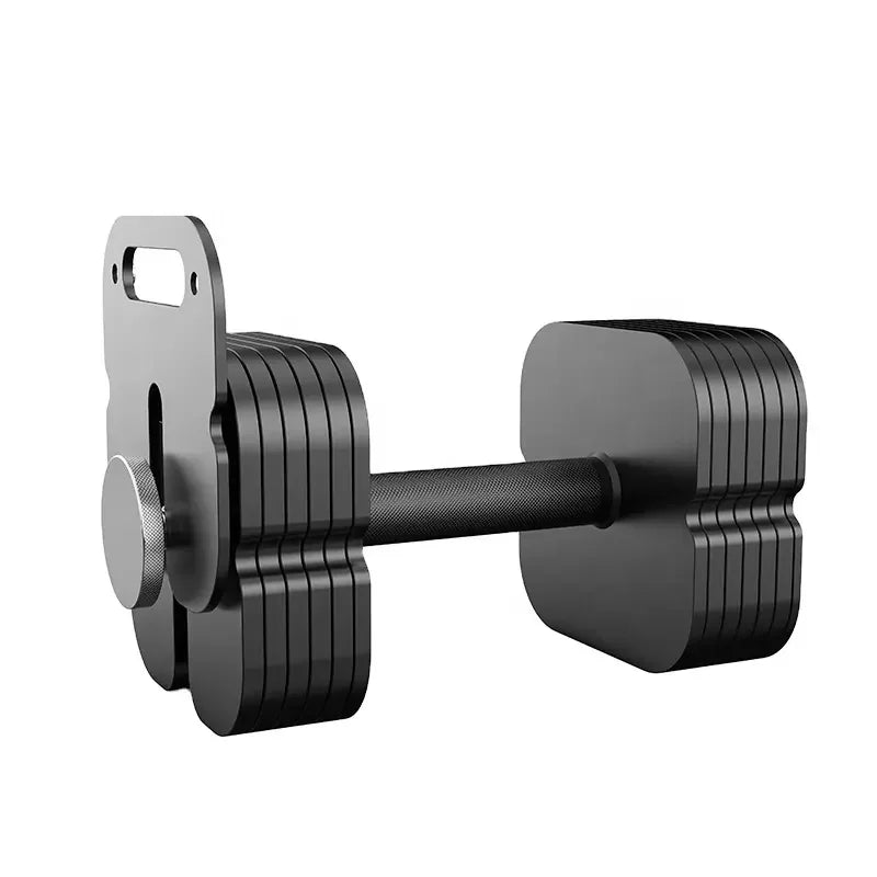2025 Professional pure steel adjustable dumbbell 4kg-102kg fast adjustable dumbbell 2kg incremental square plug-in dumbbell