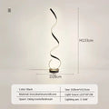 Modern Minimalist Aluminum Alloy Spiral Led Floor Lamp Study Bedroom Bedside Reading Light Living Room Sofa Lighting Decoration