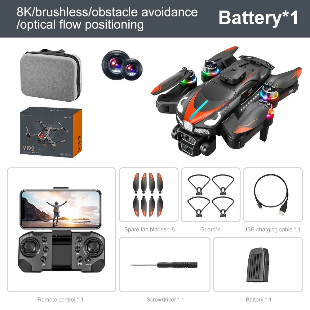 New V192 Drone HD Camera Aerial Professional Photography Gift Foldable Mini RC Omnidirectional Obstacle Avoidance Toys