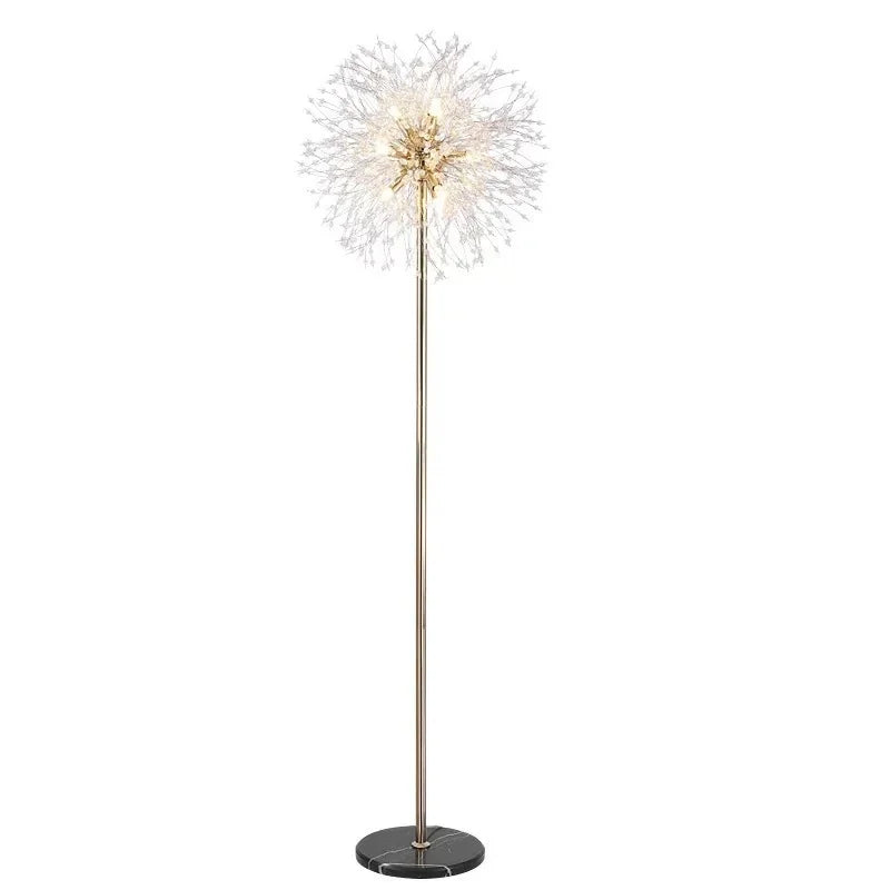 Nordic Wind Net Red Dandelion Crystal Floor Lamp Living Room Guest House Vertical Light Bedroom Bedside Shop Chandelier