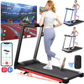 3.5HP Foldable Treadmill 350lbs Adjustable 6% Incline Walkingpad for Home/Office LCD APP Data Treadmills 10MPH Exercise Machine