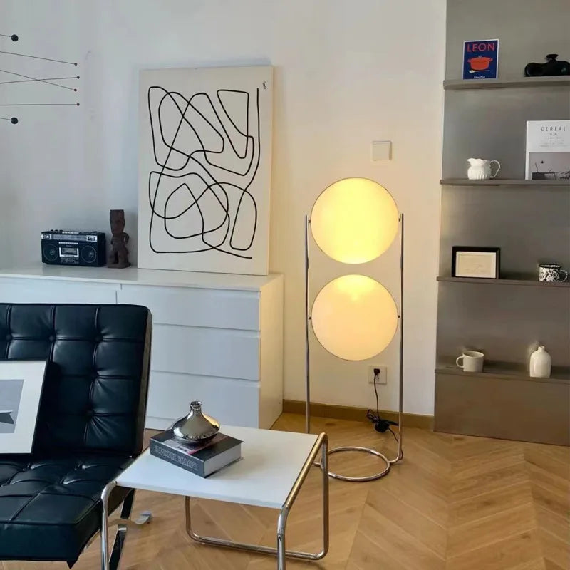 2024 Creative E27 Desk lamp LED Metal Chrome Light Living Room Hotel Room White Acrylic Ball Lights Home Art Deco Art Floor lamp