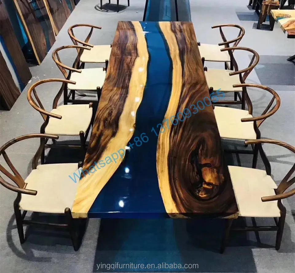 Patio New Outdoor Modern Design 2023 Customization Walnut Dining bar table restaurant table Resin Epoxy table