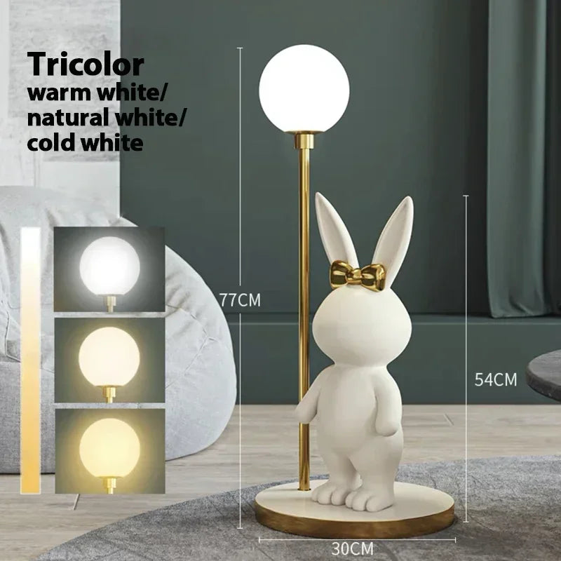 Modern Creative Milk Candy Rabbit LED Floor Lamp Study Living Room Girl Children Room Bedroom Atmosphere Bedside Light Decorate