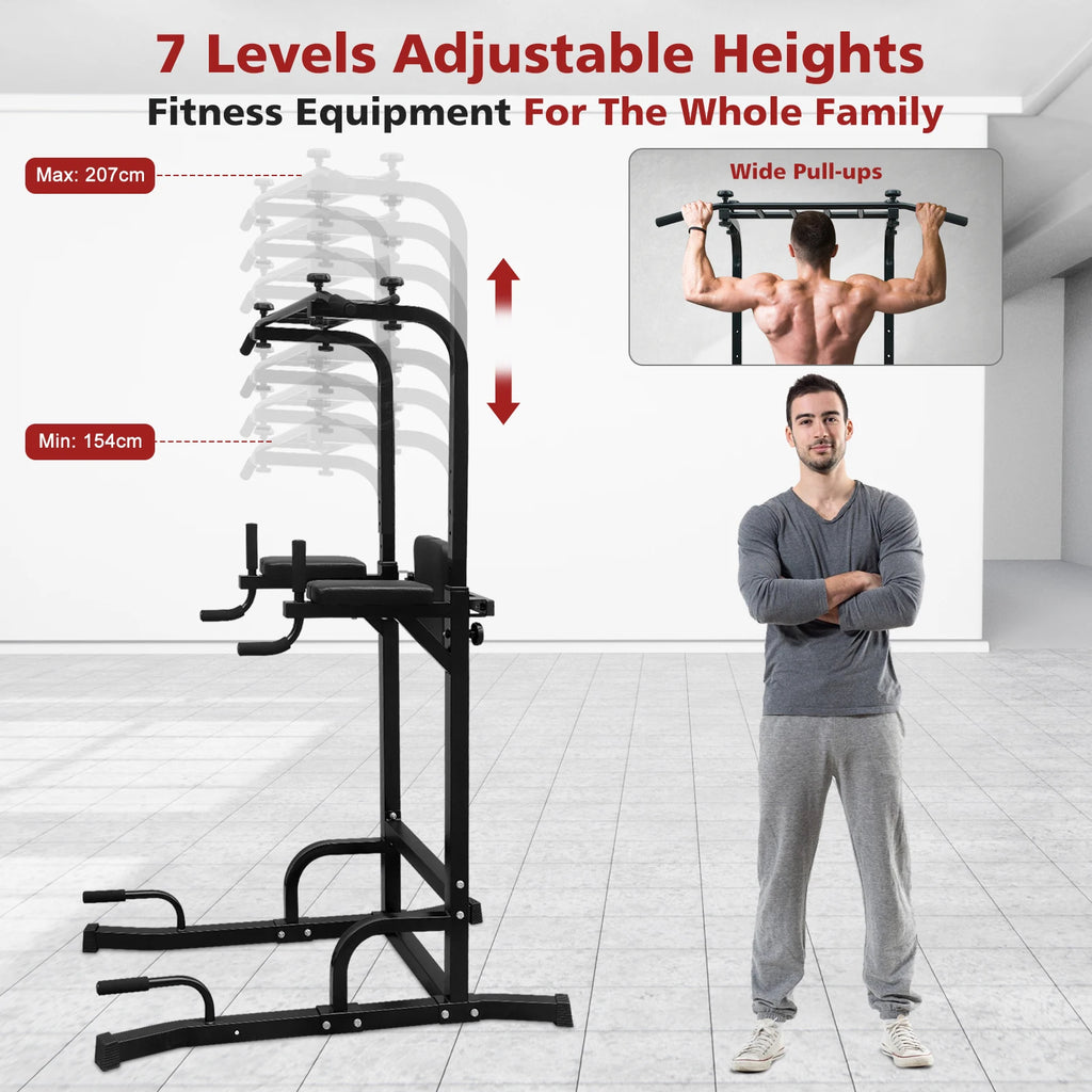 Power Tower Dip Station Pull Up Bar Multi-Function Power Tower Push Up Workout Abdominal Exercise for Home Gym Strength Training