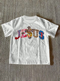 (220 Cotton T-Shirt)  Men's Religious Faith Multicolor Cross & Jesus Text Graphic Printed T-Shirt