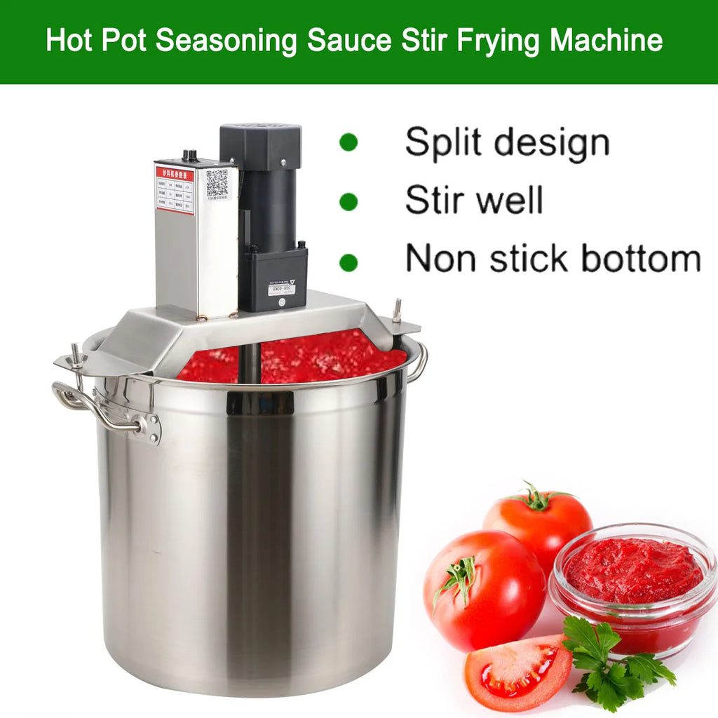 Automatic Hot Pot Fried Machine Small Mixer Food Mixing Stainless Steel Barrel Non Stick Pan Hot Pot Seasoning Stir-Frying