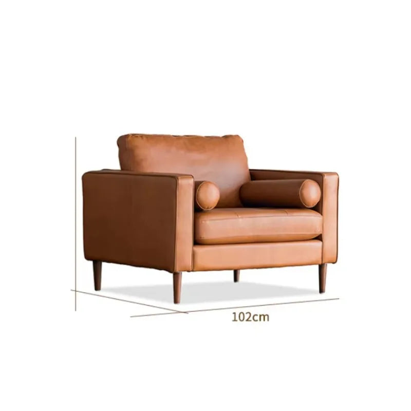 Indoor Furniture Luxury Wooden Frame Modern Living Room 3 Seater Leather Sofa
