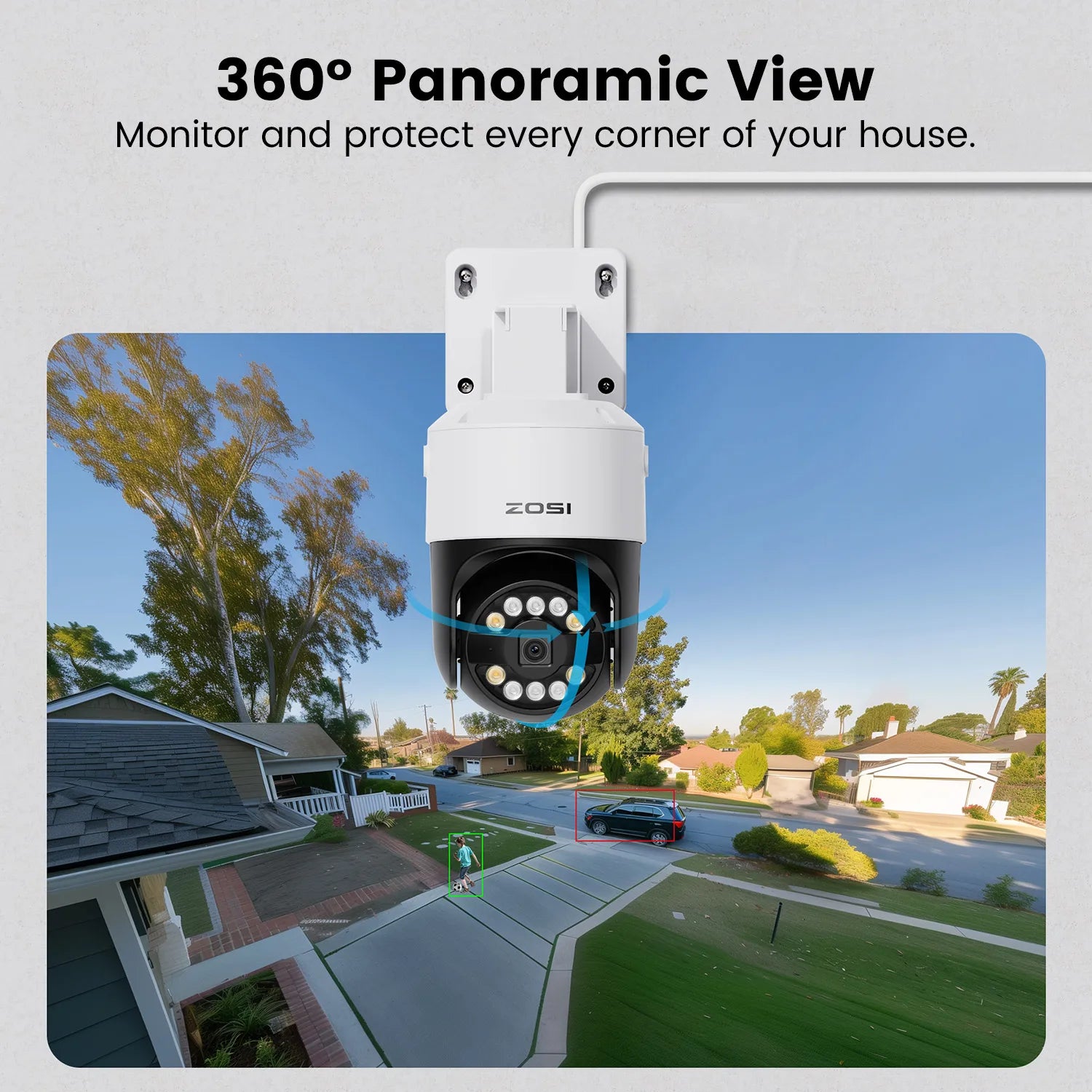 ZOSI 8MP/5MP HD PTZ PoE CCTV Security Camera System AI Person Vehicle Detection 4K 8CH Expand 16CH NVR Video Surveillance IP Cam