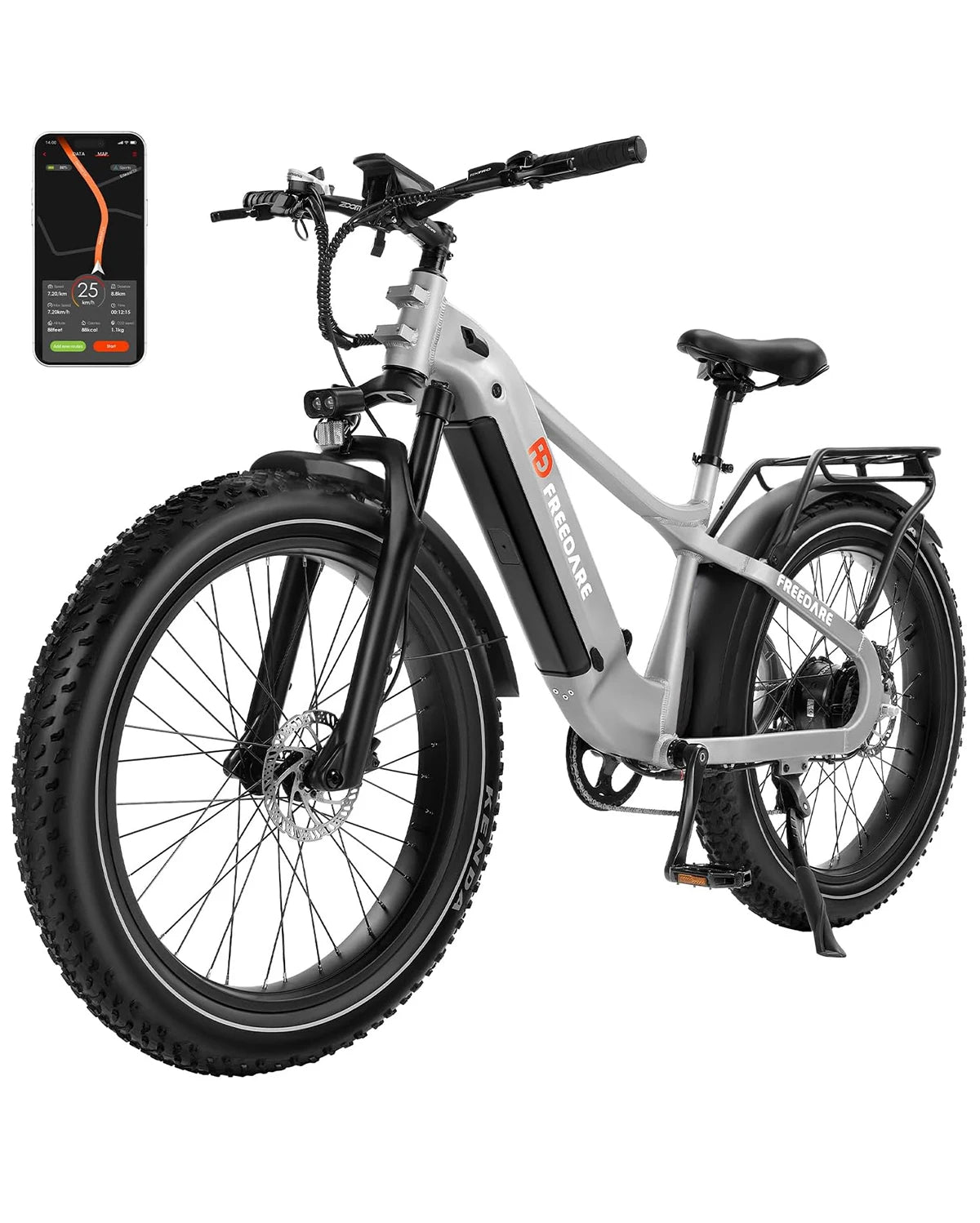 Freedare Electric Bicycle for Men Mountain E-Bike 250W 48V 20AH Battery App Control 27.5" City Riding Road Adult Electric Bikes