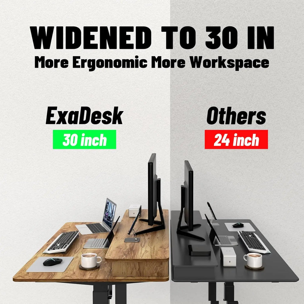 48x30/63x30In Electric Standing Widened Desk Adjustable Height with 4 Drawers, Double Storage Shelves Stand Up Desk, Home Offic