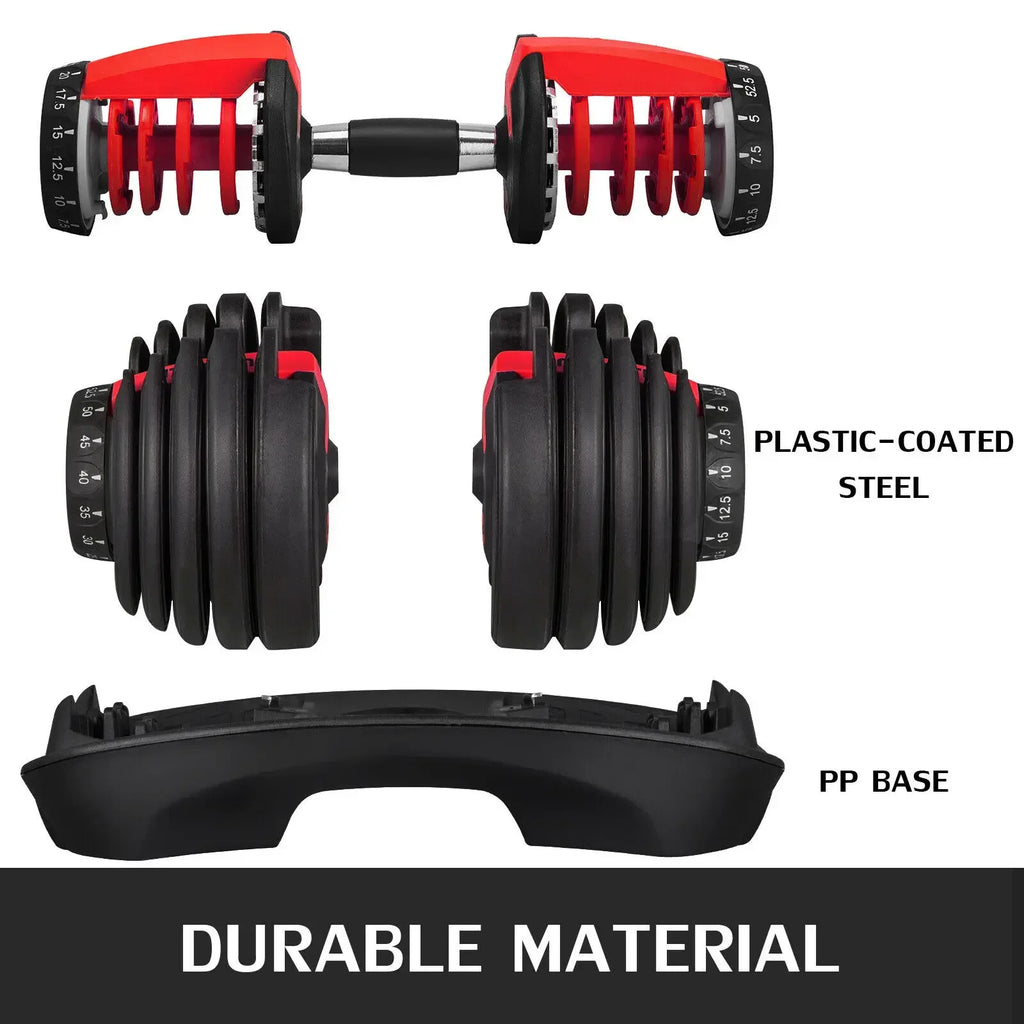 SIHAO 24KG Adjustable Dumbbells Set Home Workout Fitness Equipment  Anti-Slip Handle Full Body Training Arm Muscle Building