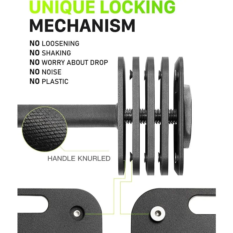 NEW Adjustable Dumbbell Set, 10-50/80lb, 5lb Increments, Quick-Lock Square Weight Dumbbells for Home Gym Fitness (50×2)