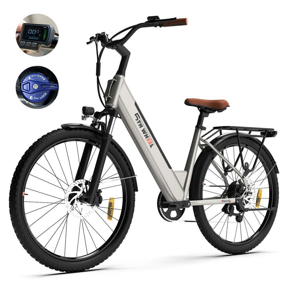 5TH WHEEL AB18 Electric Bike for Adult with 350W Motor, 26" EBike with 36V 10.4Ah Removable Battery Ebike